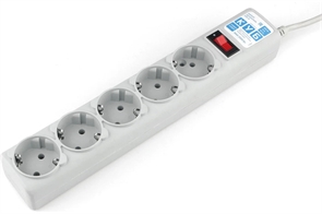 1042524 Фильтр-удлинитель Power Cube 5,0 м 5 розеток (серый) 10А/2,2кВт SPG-B-15