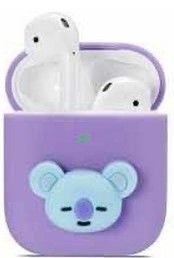 (1031005) Чехол NNDM силиконовый Kakao для наушников совместим с Apple AirPods 1/2 медвежонок сиреневый DM16893