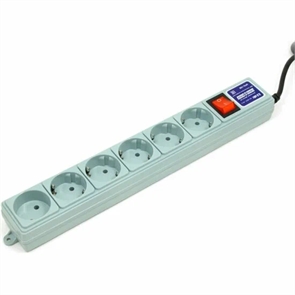 1042516 Фильтр-удлинитель Power Cube 1,9 м 6 розеток (серый) 10А/2,2кВт SPG(5+1)-B-6