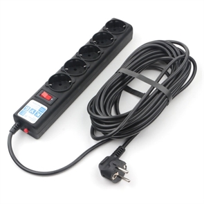 1042520 Фильтр-удлинитель Power Cube 3,0 м 5 розеток (черный графит) 10А/2,2кВт SPG5-C3