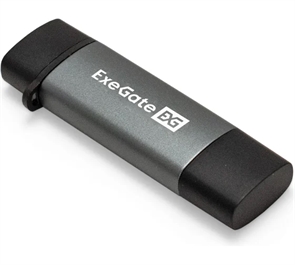 (1040410) Устройство чтения/записи карт памяти ExeGate CR-201CA (кабель-адаптер USB Type-A/Type-C --> Card Reader, поддержка стандартов: SD/SDHC/MMCII/RS MMC, Micro SD/ Micro SDHC/Micro SDXC, Plug&Play, серый) EX297630RUS