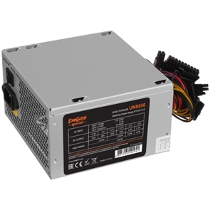 (1042660) Exegate ES261571RUS Блок питания 650W Exegate Special UNS650, ATX, 12cm fan, 24p+4p, 6/8p PCI-E, 3*SATA, 2*IDE, FDD ES261571RUS