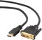 (1011990) Кабель HDMI-DVI Cablexpert 19M/19M, single link, медь, позол.разъемы, экран, 1.8м, черный, пакет CC-HDMI-DVI-6 - фото 20605