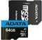 (1037027) Флеш карта microSDXC 64GB A-Data AUSDX64GUICL10A1-RA1 Premier Pro + adapter AUSDX64GUICL10A1-RA1 - фото 30275
