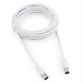 (1032834) Кабель телевизионный Cablexpert, Coaxial M/F, белый, 1.8м CCV-515-W - фото 43372