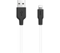 (1040087) Кабель USB2.0 Hoco AM/Lightning, 2.4А, силиконовая оплетка, X21, 1м, бело-черный, коробка 6957531071365 - фото 49783