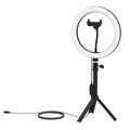 (1041675) Светодиодная кольцевая лампа освещения RITMIX RRL-262 Кольцевая лампа 26см с настольным штативом. RITMIX RRL-262 - фото 51608